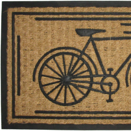 18" X 30" Brown and Black Rubber And Coir Bicycle Outdoor Door Mat - Image 3