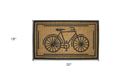 18" X 30" Brown and Black Rubber And Coir Bicycle Outdoor Door Mat - Image 5