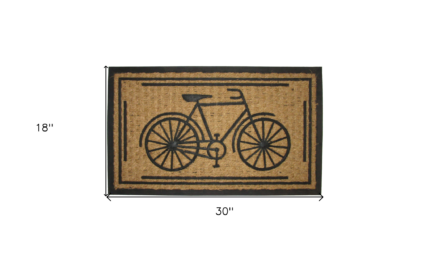 18" X 30" Brown and Black Rubber And Coir Bicycle Outdoor Door Mat - Image 5