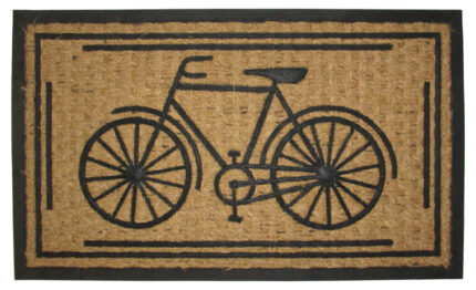 18" X 30" Brown and Black Rubber And Coir Bicycle Outdoor Door Mat - Image 4