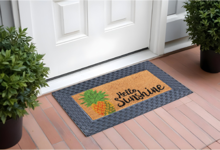 18" X 30" Brown and Black Rubber and Coir Spring Summer Outdoor Door Mat With Inserts - Image 4
