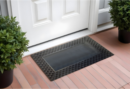 18" X 30" Brown and Black Rubber and Coir Spring Summer Outdoor Door Mat With Inserts - Image 1