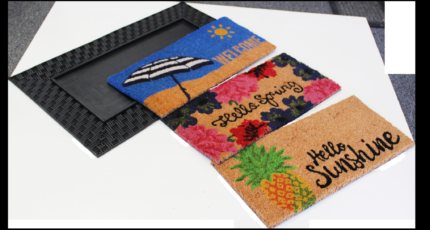 18" X 30" Brown and Black Rubber and Coir Spring Summer Outdoor Door Mat With Inserts - Image 10