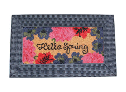 18" X 30" Brown and Black Rubber and Coir Spring Summer Outdoor Door Mat With Inserts - Image 8