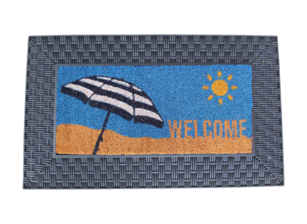 18" X 30" Brown and Black Rubber and Coir Spring Summer Outdoor Door Mat With Inserts - Image 9