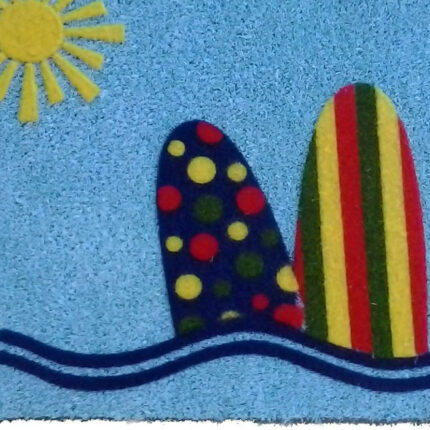 18" X 30" Blue and Green Coir Tropical Outdoor Door Mat - Image 4