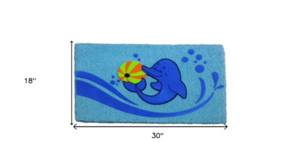 18" X 30" Blue Coir Dolphin Outdoor Door Mat - Image 5