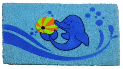 18" X 30" Blue Coir Dolphin Outdoor Door Mat - Image 1