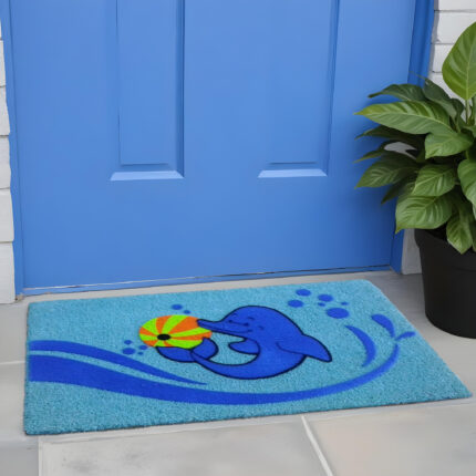 18" X 30" Blue Coir Dolphin Outdoor Door Mat - Image 2