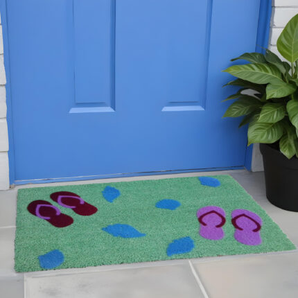 18" X 30" Green Coir Flip Flop Outdoor Door Mat - Image 2