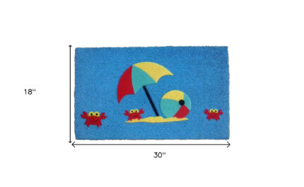 18" X 30" Blue Coir Tropical Outdoor Door Mat - Image 5
