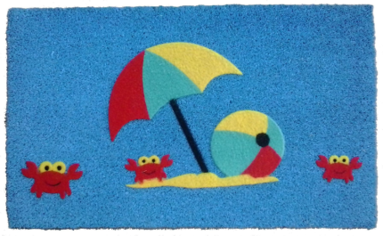 18" X 30" Blue Coir Tropical Outdoor Door Mat - Image 1