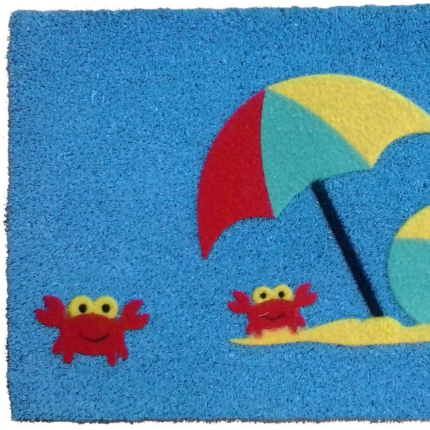 18" X 30" Blue Coir Tropical Outdoor Door Mat - Image 3