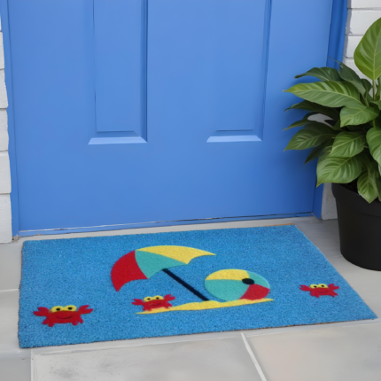 18" X 30" Blue Coir Tropical Outdoor Door Mat - Image 2