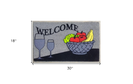 18" X 30" Black and Red Coir Wine Welcome Outdoor Door Mat - Image 5