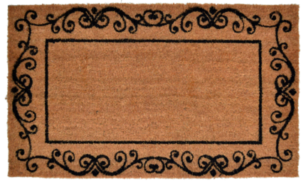 18" X 30" Brown and Black Coir Scrollwork Outdoor Door Mat - Image 2