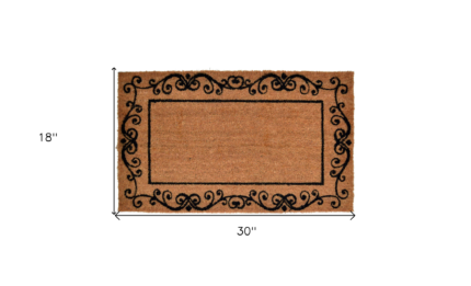 18" X 30" Brown and Black Coir Scrollwork Outdoor Door Mat - Image 5