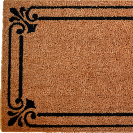 18" X 30" Brown and Black Coir Scrollwork Outdoor Door Mat - Image 4