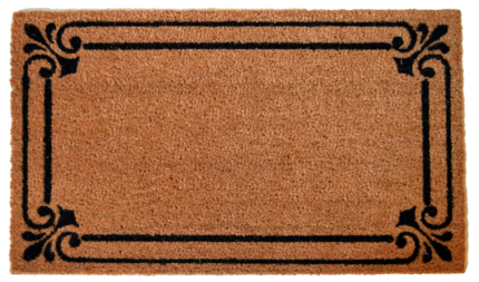 18" X 30" Brown and Black Coir Scrollwork Outdoor Door Mat - Image 3