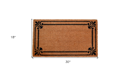 18" X 30" Brown and Black Coir Scrollwork Outdoor Door Mat - Image 5
