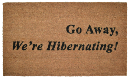 18" X 30" Brown and Black Coir Go Away We Are Hibernating Outdoor Door Mat - Image 2