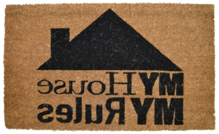 18" X 30" Brown and Black Coir My House My Rules Outdoor Door Mat - Image 4