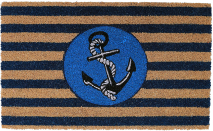 18" X 30" Brown and Blue Coir Anchor Outdoor Door Mat - Image 2