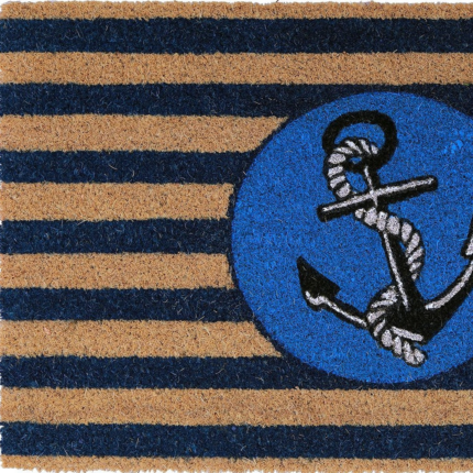 18" X 30" Brown and Blue Coir Anchor Outdoor Door Mat - Image 4