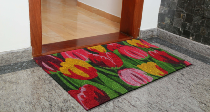 24" X 36" Red and Green Coir Floral Outdoor Spring Door Mat - Image 5