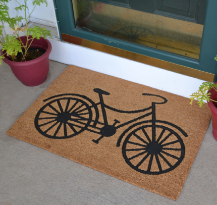 24" X 36" Brown and Black Coir Bicycle Outdoor Door Mat - Image 6