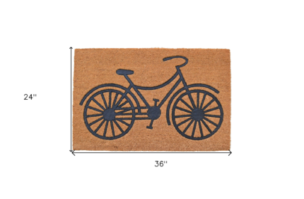 24" X 36" Brown and Black Coir Bicycle Outdoor Door Mat - Image 7