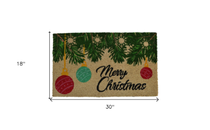 18" X 30" Beige and Red Coir Christmas Merry Christmas Outdoor Christmas Door Mat - Image 6