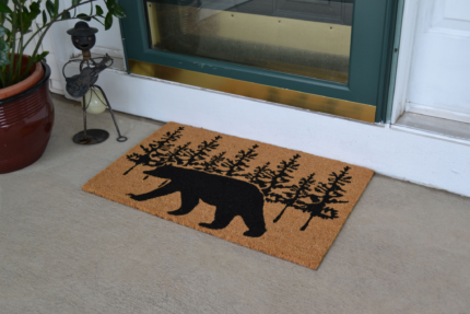 18" X 30" Brown and Black Coir Bear Outdoor Fall Door Mat - Image 5