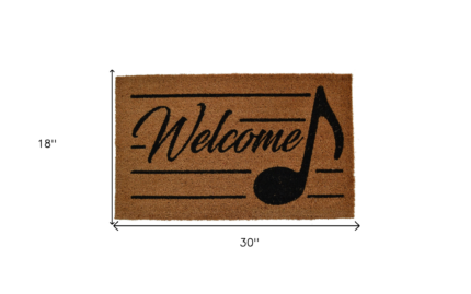 18" X 30" Brown and Black Coir Welcome Outdoor Door Mat - Image 6