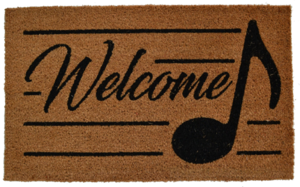 18" X 30" Brown and Black Coir Welcome Outdoor Door Mat - Image 1