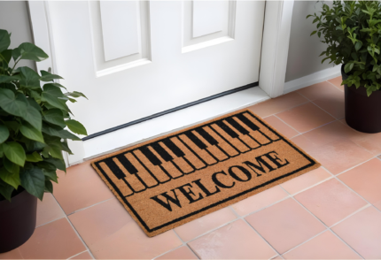 18" X 30" Brown and Black Coir Welcome Outdoor Door Mat - Image 2