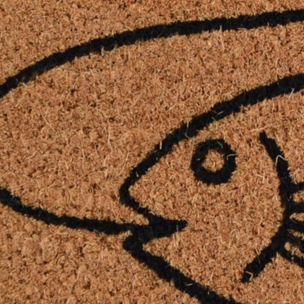 18" X 30" Brown and Black Coir Fish Outdoor Door Mat - Image 3