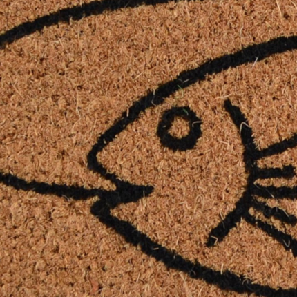 18" X 30" Brown and Black Coir Fish Outdoor Door Mat - Image 7