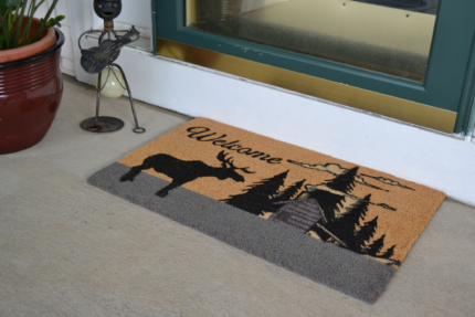 18" X 30" Brown and Black Coir Woodland Welcome Outdoor Door Mat - Image 3