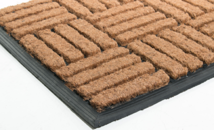 18" X 30" Beige and Black Rubber and Coir Outdoor Door Mat - Image 4