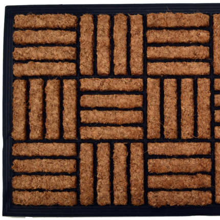 18" X 30" Beige and Black Rubber and Coir Outdoor Door Mat - Image 3