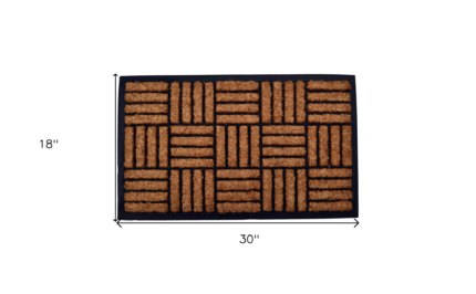 18" X 30" Beige and Black Rubber and Coir Outdoor Door Mat - Image 6