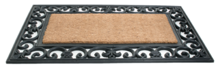 18" X 30" Beige and Black Rubber and Coir Outdoor Door Mat - Image 3