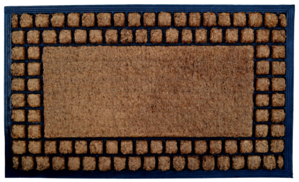 18" X 30" Beige and Black Rubber and Coir Outdoor Door Mat - Image 1