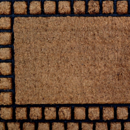 18" X 30" Beige and Black Rubber and Coir Outdoor Door Mat - Image 7