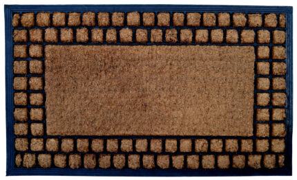 18" X 30" Beige and Black Rubber and Coir Outdoor Door Mat - Image 3