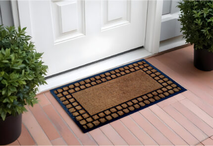 18" X 30" Beige and Black Rubber and Coir Outdoor Door Mat - Image 2