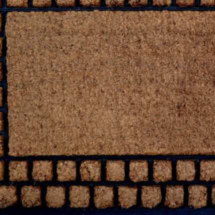 18" X 30" Beige and Black Rubber and Coir Outdoor Door Mat - Image 5