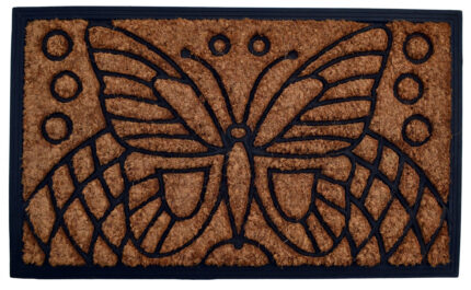 18" X 30" Beige and Black Rubber and Coir Outdoor Door Mat - Image 1