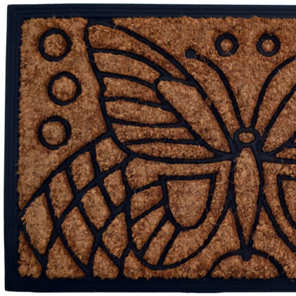 18" X 30" Beige and Black Rubber and Coir Outdoor Door Mat - Image 3